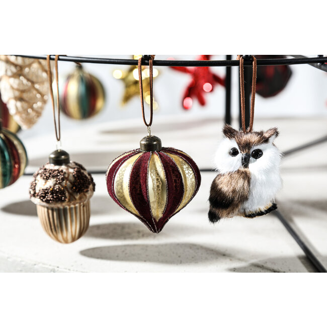 PTMD Autumns Gold glass acorn partially brown beads top