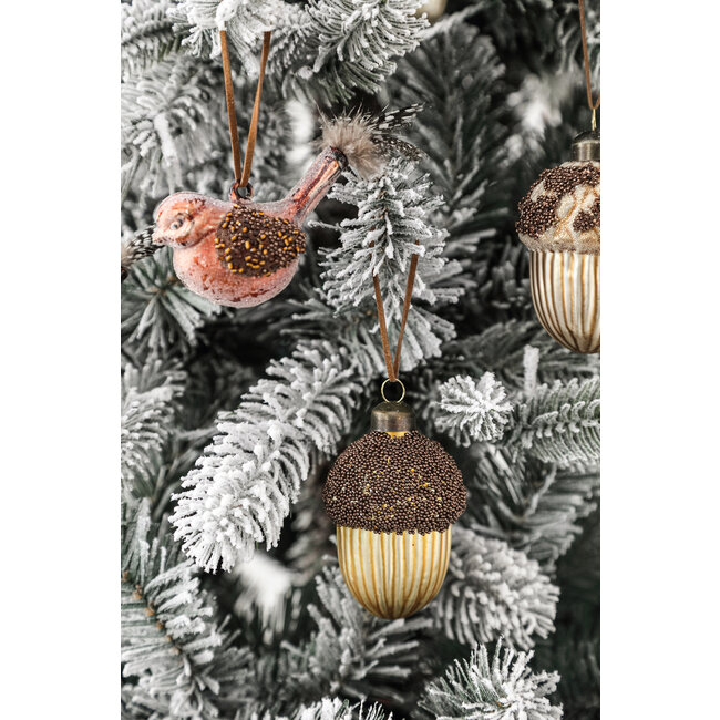 PTMD Autumns Gold glass acorn fully brown beads top