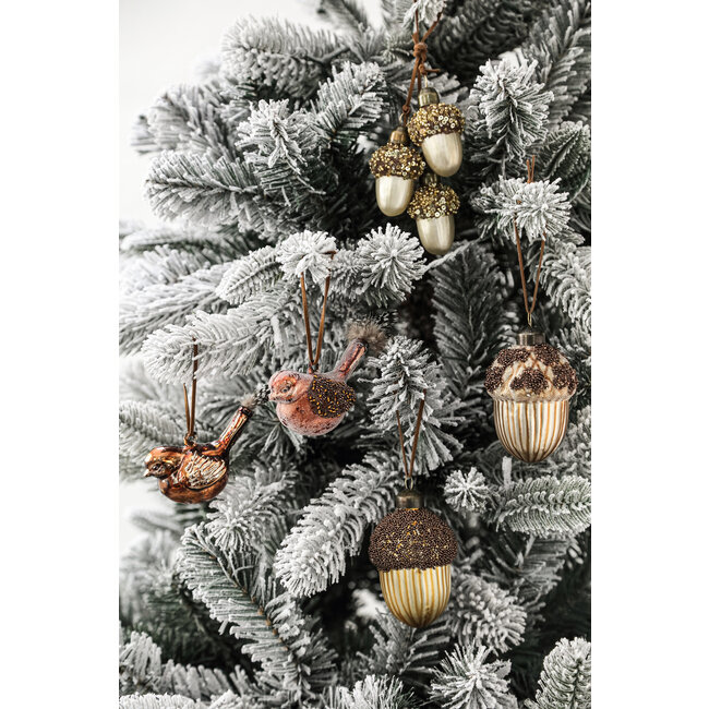 PTMD Autumns Gold glass hanging acorn bunch with beads