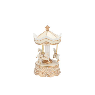 Glowy Cozy Gold Carousel Music Box 13x13x23cm Glowy Cozy Gold Carousel Music Box 13x13x23cm