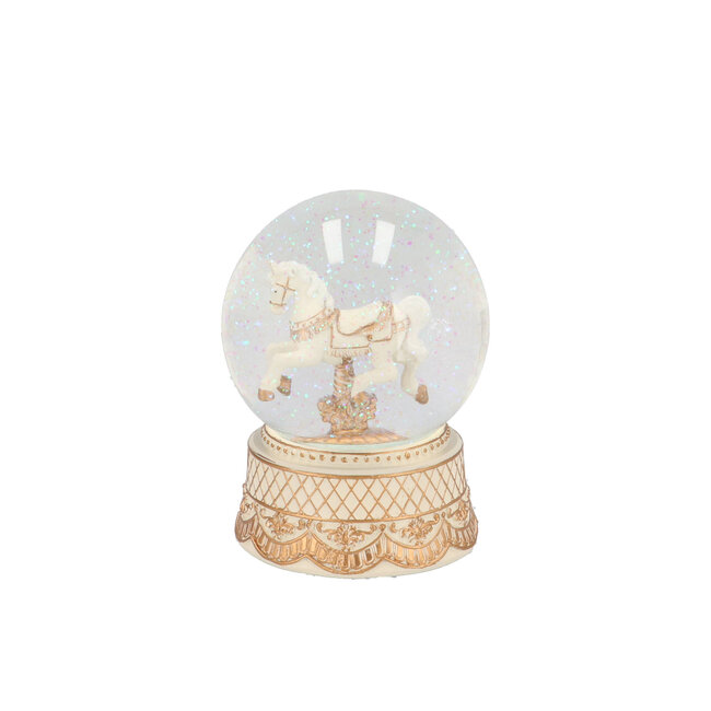 Glowy Cozy Gold Big Snowglobe 12x12x18cm