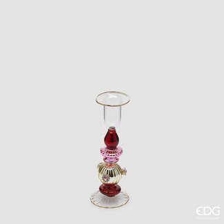 EDG Glazen kerstkandelaar 15,5x6,5 cm