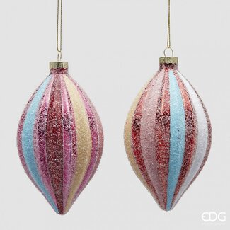 EDG Spindle Ornament Stripes –  H.14,5 x Ø8 cm EDG Spindle Ornament Stripes –  H.14,5 x Ø8 cm