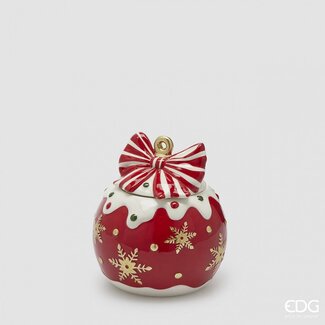 EDG Snoeppot kerstbal Rood 17,5 x Ø16 cm