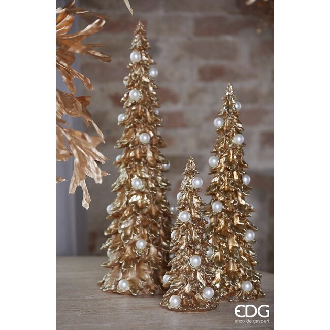 EDG Kerstboom goud met parels 64x21 cm