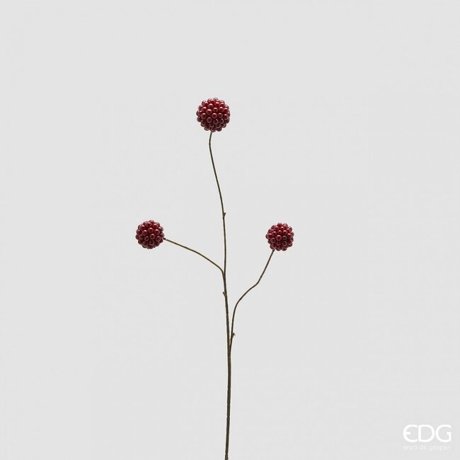 EDG Ilex tak met bessenbollen – donkerrood – 80 cm