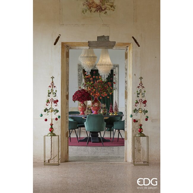 EDG Ilex tak met bessenbollen – donkerrood – 80 cm