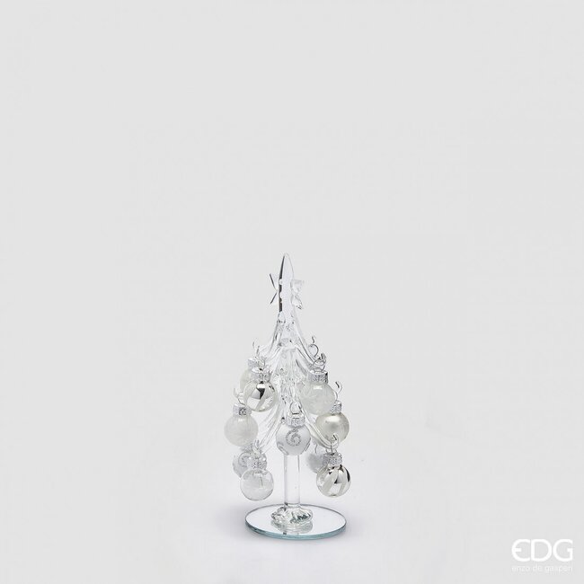 EDG Glazen kerstboompje naturel 16x Ø7,5 cm