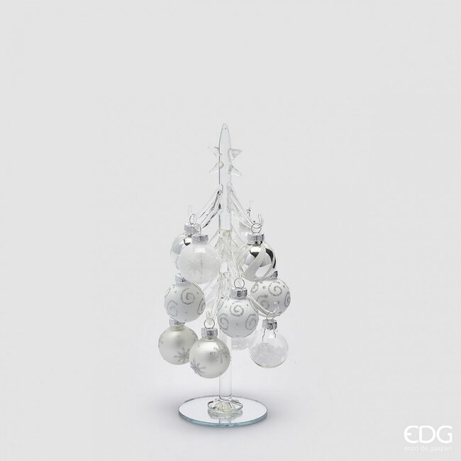 EDG Glazen kerstboompje naturel 22x Ø8 cm