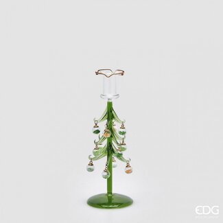 EDG Glazen kandelaar kerstboom 24x9 cm