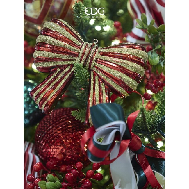 EDG Ornament Bow rood goud 11cm