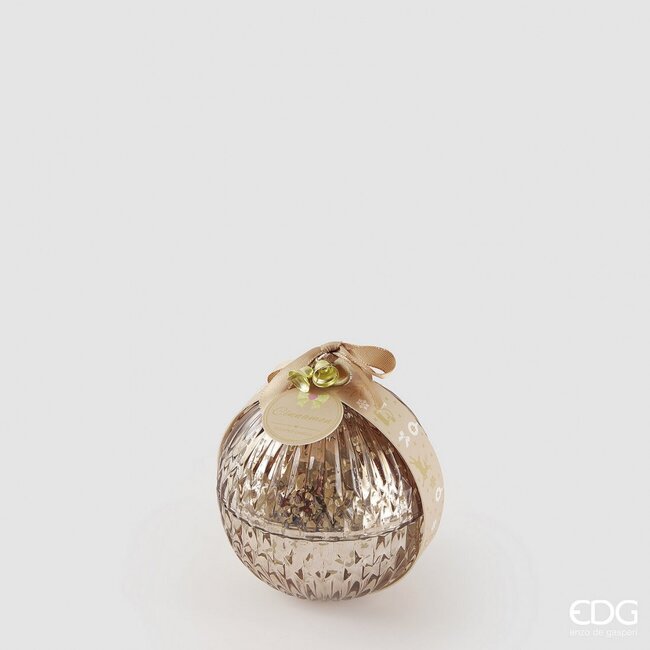 EDG Glazen kerstbal met geurkaars kaneel Ø8 cm