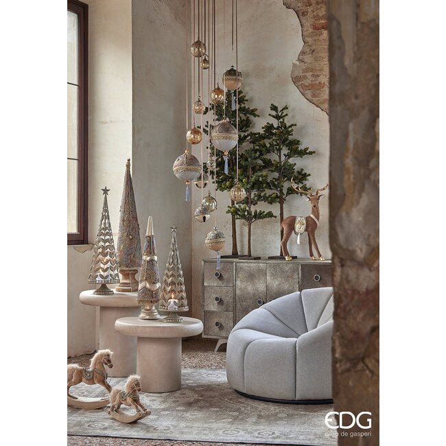 EDG Kerstboom met dennenappels op voet – 97 cm