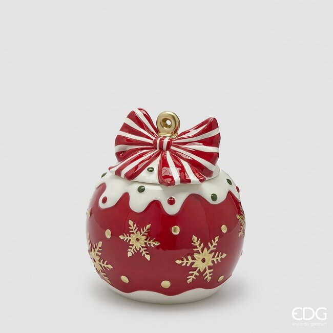 EDG Snoeppot kerstbal Rood 21 x Ø18,5 cm