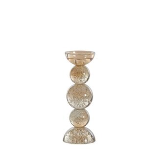 Light & Living Kaarsenhouder Ø10x26,5 cm ITINGA glas bubbel amber
