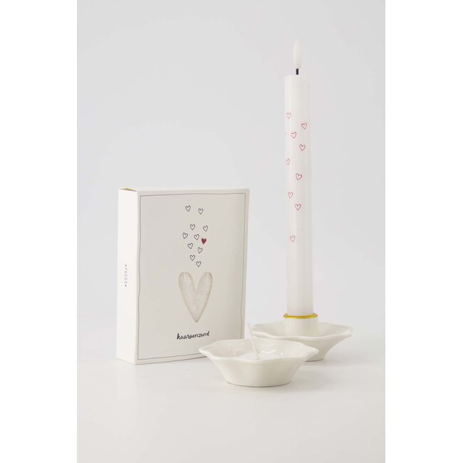 Zusss Set van 2 ledkaarsen love wit/groen/rood
