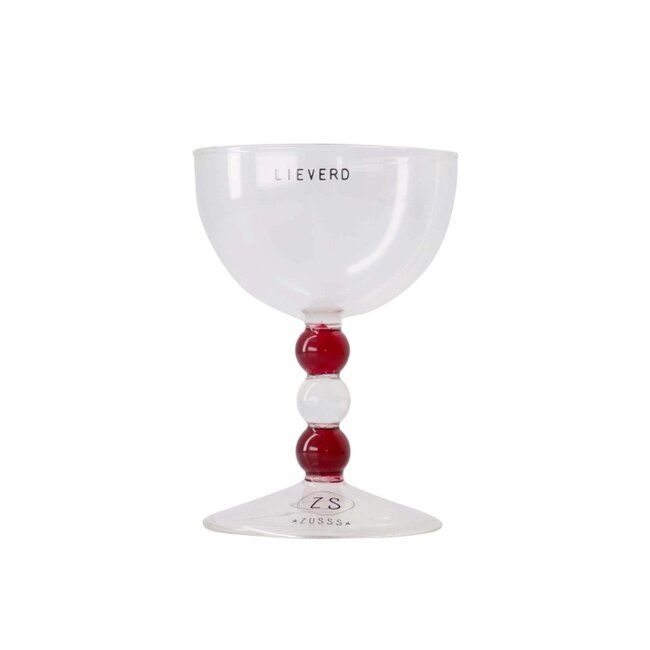 Zusss Wijnglas lieverd transparant