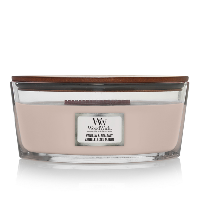 Woodwick Vanilla & Sea Salt Ellipse WoodWick® HearthWick Flame© 50h