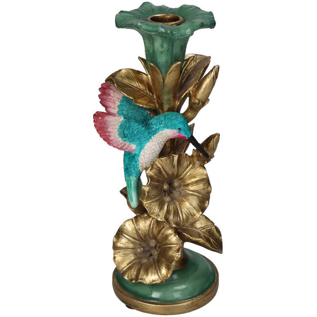 Kersten Kandelaar Vogel Multi 11x11x26 cm emerald-brons
