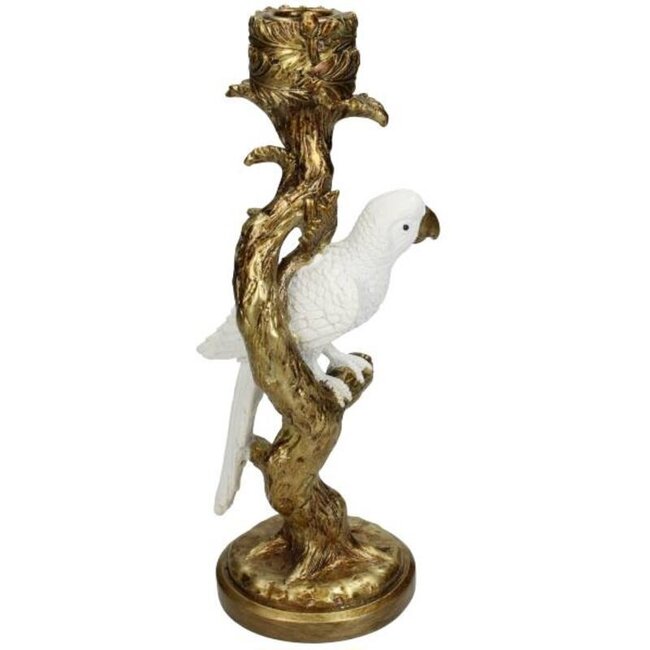 Kersten Kandelaar Vogel Polyresin Wit 26x9x11cm