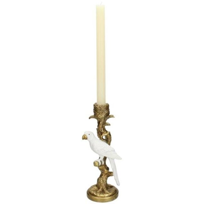 Kersten Kandelaar Vogel Polyresin Wit 26x9x11cm