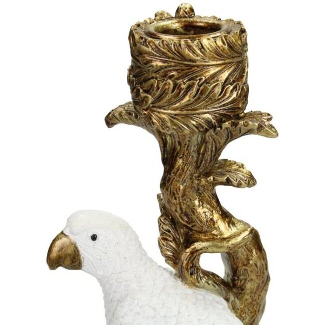 Kersten Kandelaar Vogel Polyresin Wit 26x9x11cm