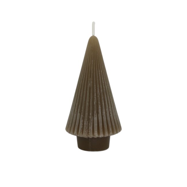 Home Society Deco Kaars Tree Stripe S Taupe