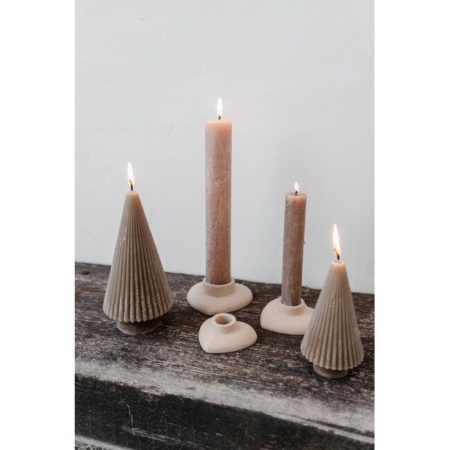 Home Society Deco Kaars Tree Stripe S Taupe