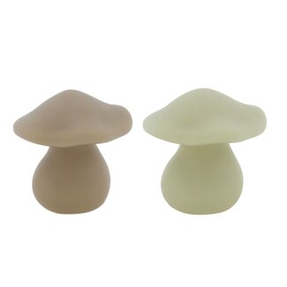 Home Society LED Kaars Mushroom L Greige