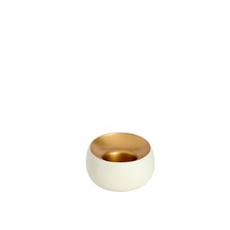 Light & Living Theelicht Ø9x6 cm VEROLI mat crème+goud
