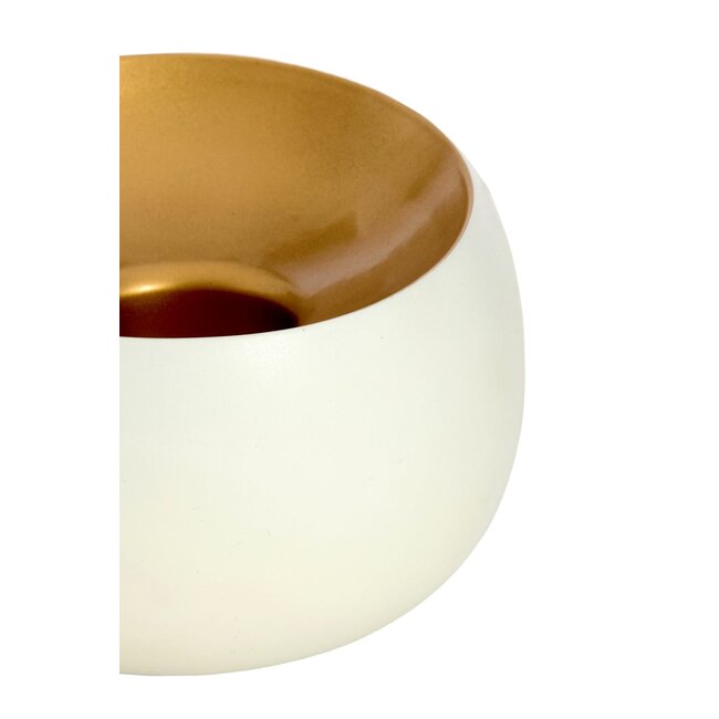 Light & Living Theelicht Ø9x6 cm VEROLI mat crème+goud