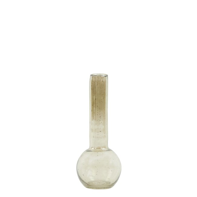 Light & Living Vaas Ø10x25cm DAPOLI glas steenslag amber
