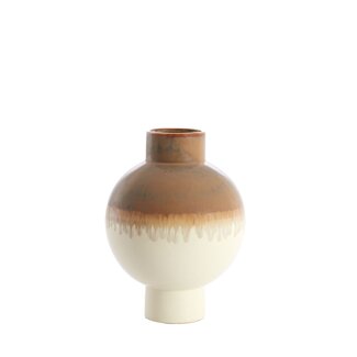 Light & Living Vaas deco Ø28x38 cm ZELATA keramiek crème taupe