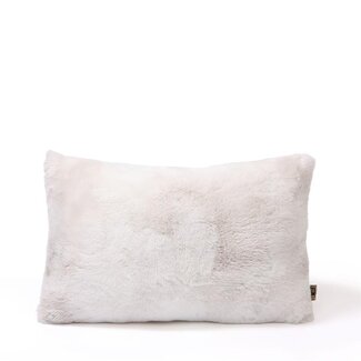 PTMD Linde Offwhite faux fur cushion rectangle