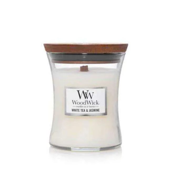 Woodwick White Tea & Jasmine Medium Candle WoodWick© 60h.