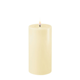 Deluxe Homeart Cream Real Flame LED Candle Ø7,5 x15cm