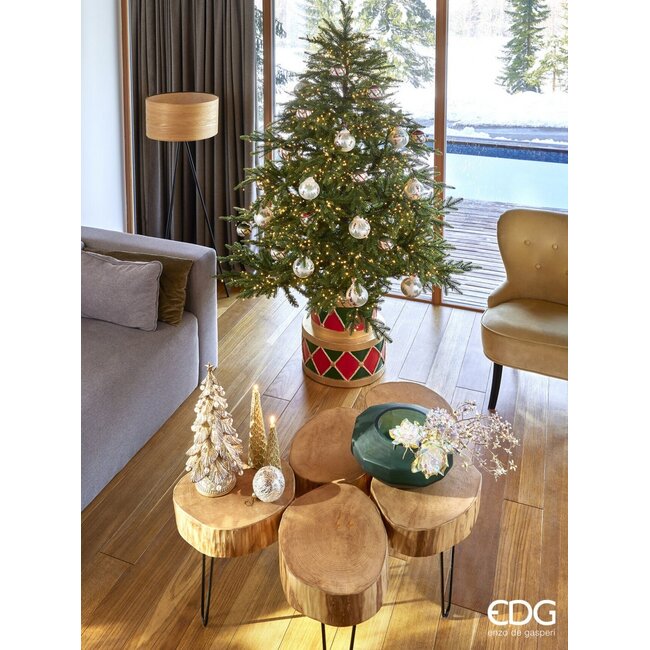 EDG Kerstboom parel goud/zilver H36cm Ø19cm
