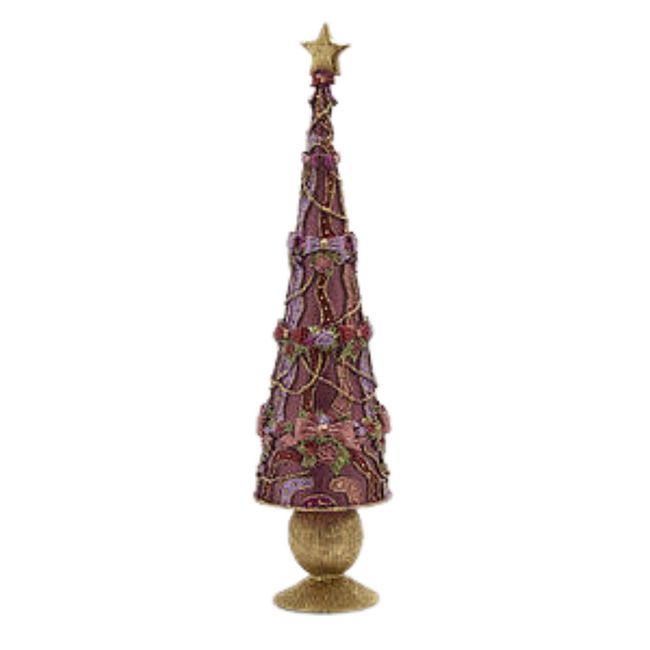 EDG Kerstboompje met glitters en strikken – rosegoud (47 cm)