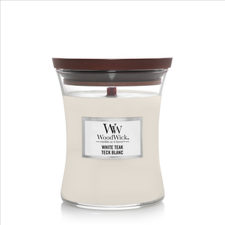 Woodwick White Teak Medium WoodWick Candle 60h.