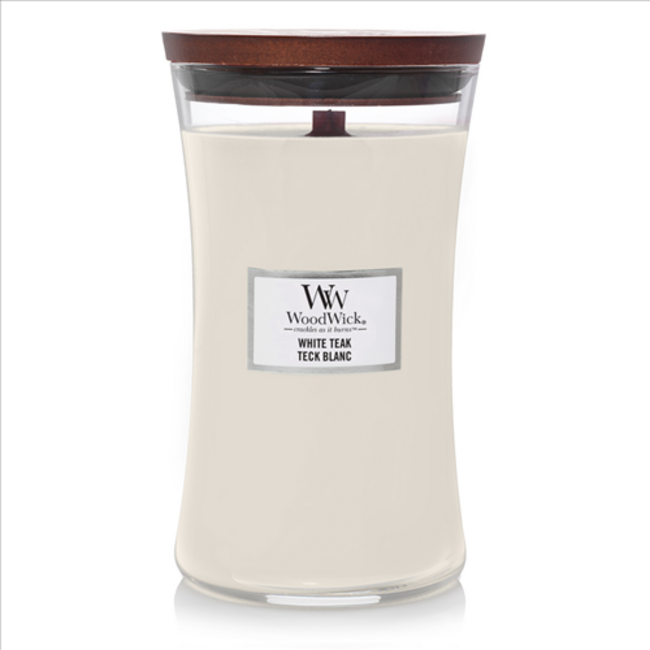 Woodwick White Teak Large Candle WoodWick© 130h.