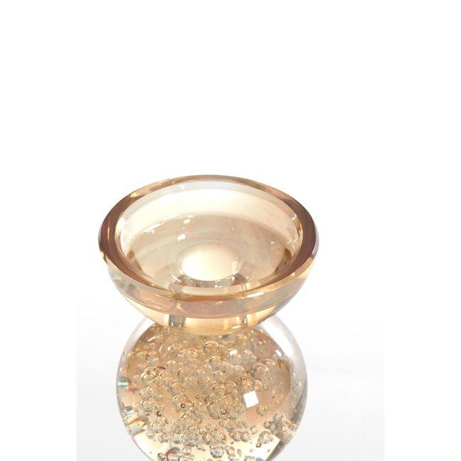 Light & Living Kaarsenhouder Ø10x26,5 cm ITINGA glas bubbel amber