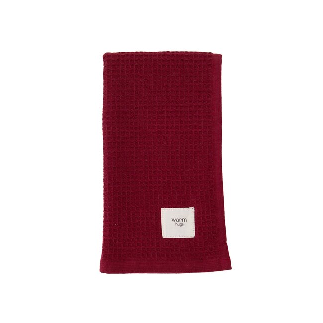 Zusss Gastendoekje warm hugs donkerrood