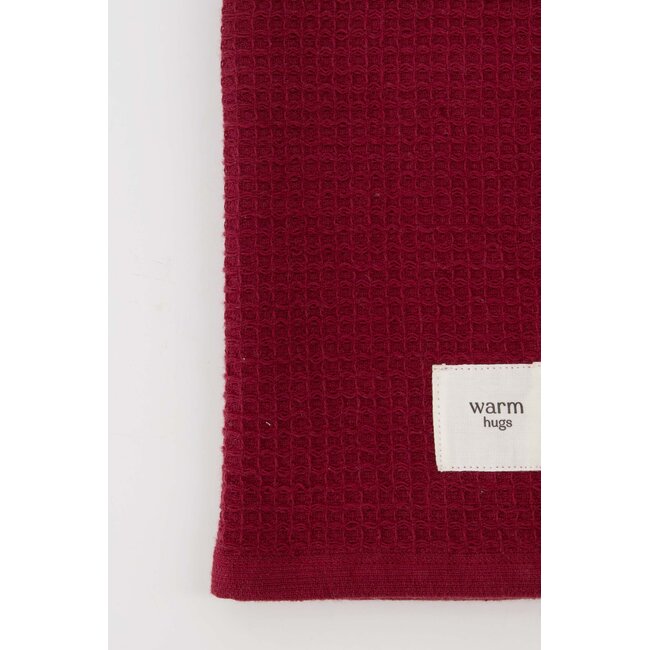 Zusss Gastendoekje warm hugs donkerrood