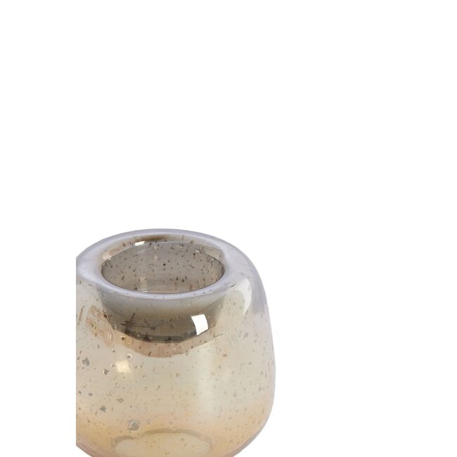 Light & Living Theelicht Ø10x9 cm CAPIRA glas steenslag