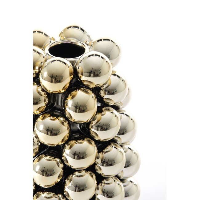 Light & Living Vaas deco Ø18x28 cm BIYANG keramiek metallic licht goud