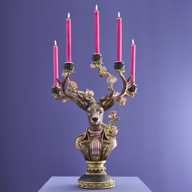 Candle holder deer flowers - 5 arms