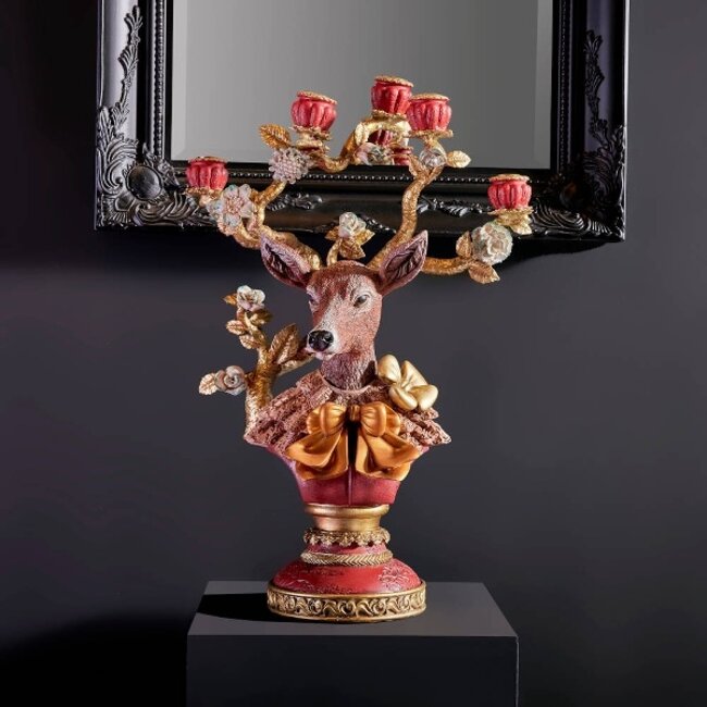 Candle holder deer flowers - 5 arms