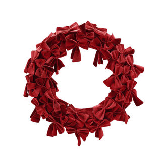 EDG Kerstkrans velvet rood met strikken – Ø 60 cm