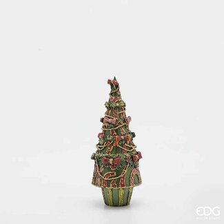 EDG Kerstboom rode, oranje en roze strikjes  9 x 22,5 cm