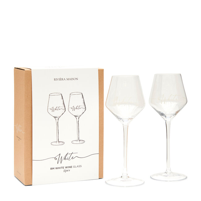 Riviera Maison Wijnglas RM White, 2 Stuks